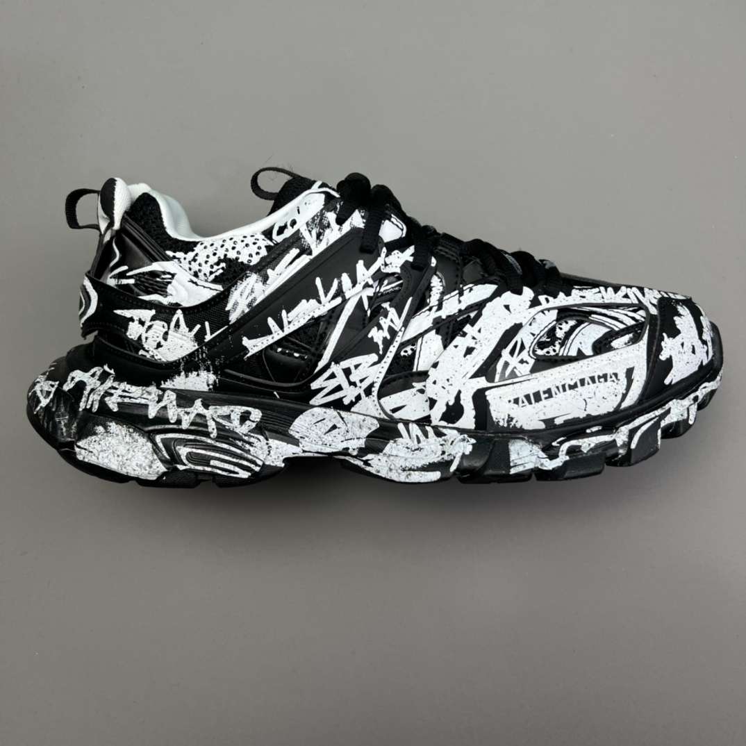 I stor skala Hurtig Indføre Cheap Replica Balenciaga Graffiti Track Sneakers Black White Replica  Wholesale | FashionReps